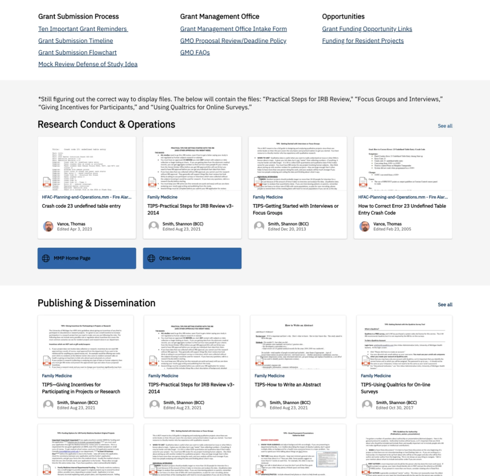 Second iteration of the research page.
